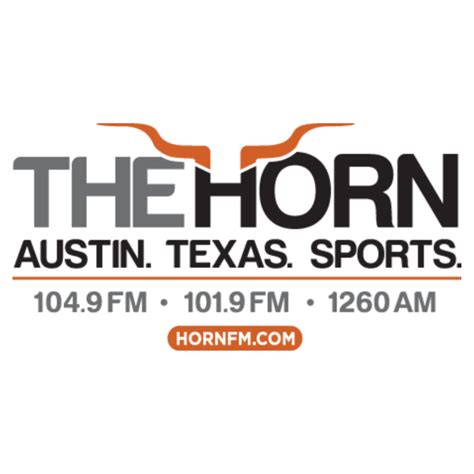 104.9 fm the horn - May 8, 2023. By. BSM Staff. Technical difficulties knocked all of the Austin Radio Network stations off the air late last week. Things are back to normal at KOKE and 105.3 The Bat. At The Horn FM though, things are only halfway there. Austin will hear sports programming on The Horn FM’s three air signals – 104.9 and 101.9 …